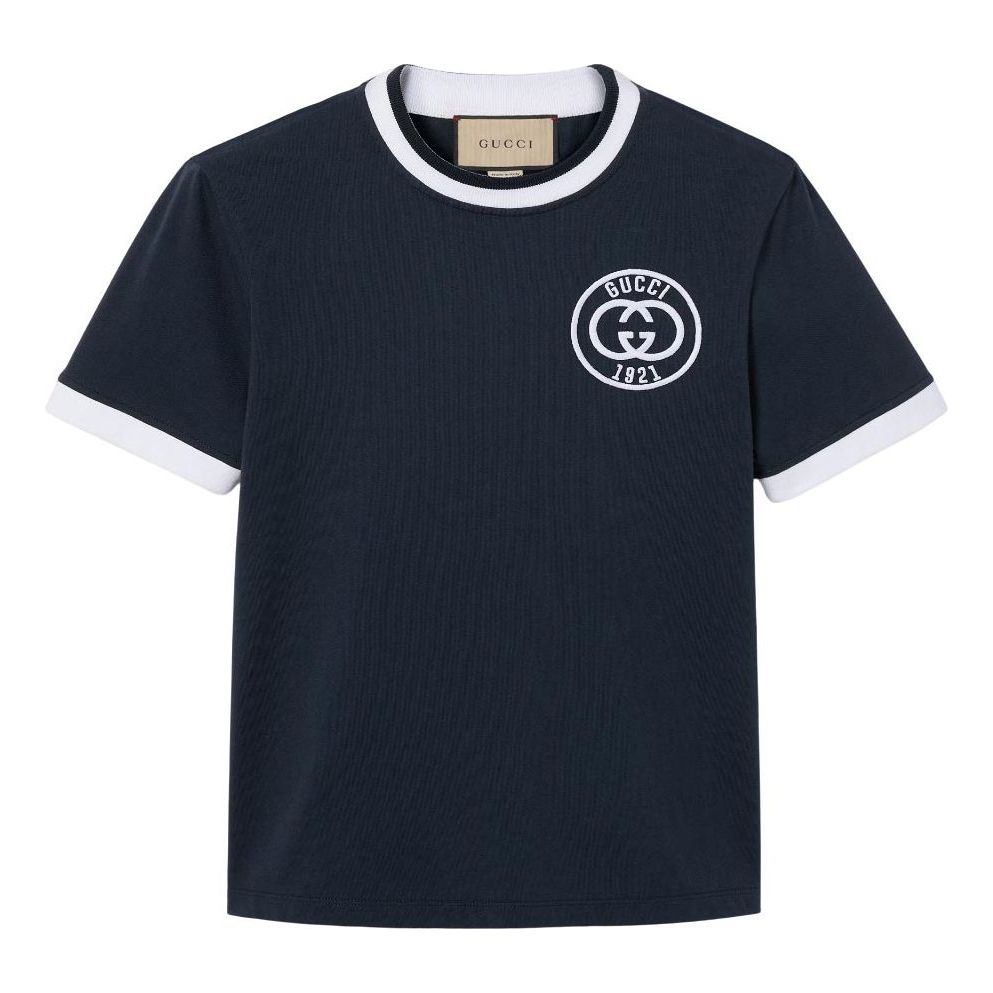 (WMNS) Gucci T-Shirt 'Gucci Embroidery Navy' 756596-XJFV8-4930