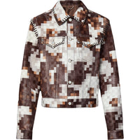 LOUIS VUITTON Leather Jacket Men's Brown