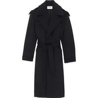 SAINT LAURENT Belted Long-Sleeved Coat
