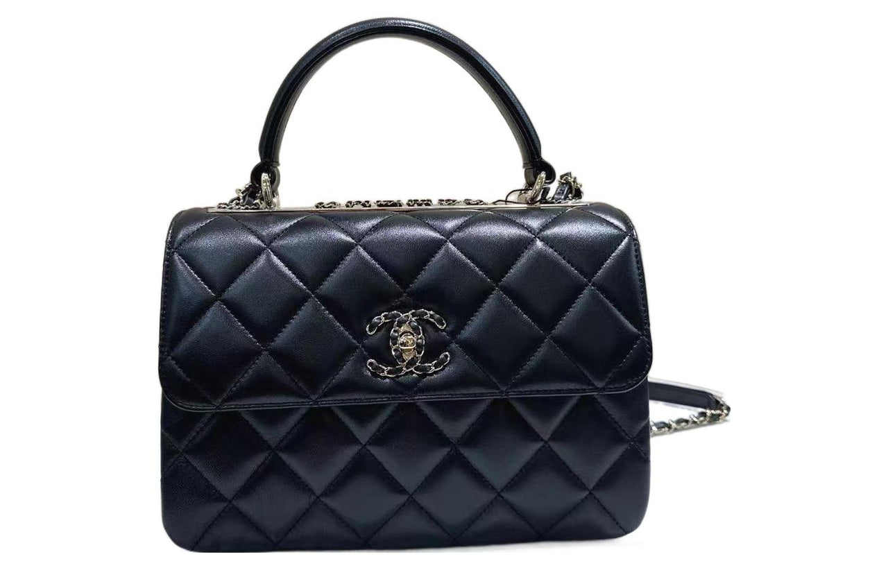 CHANEL Trendy Cc Sheepskin One Shoulder Handbags Women's Black