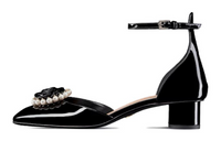 DIOR Rose Chunky Heel High Heels Women's Black