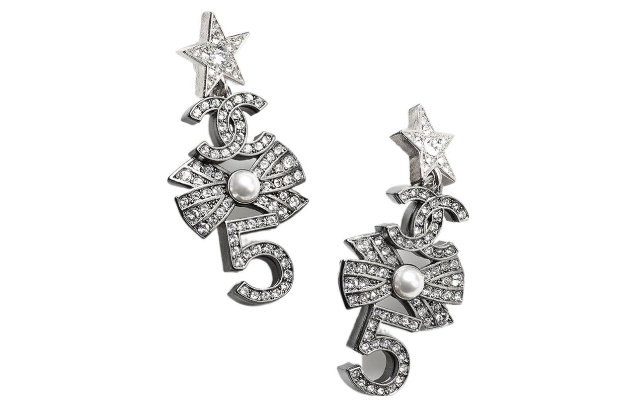CHANEL Earrings Women's Silver