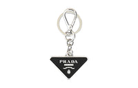 PRADA Triangle Logo Plaque Keyring