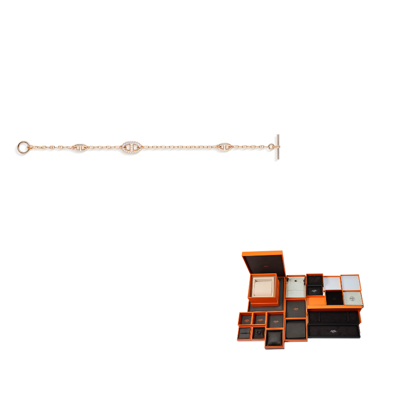 HERMES 18K Rose Gold Bracelets Women's Rose Gold