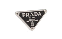 PRADA 925 Sterling Silver Earrings Unisex Black