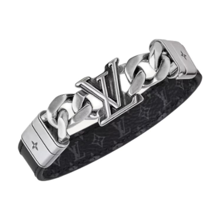 LOUIS VUITTON Leather Bangles Men's Silver