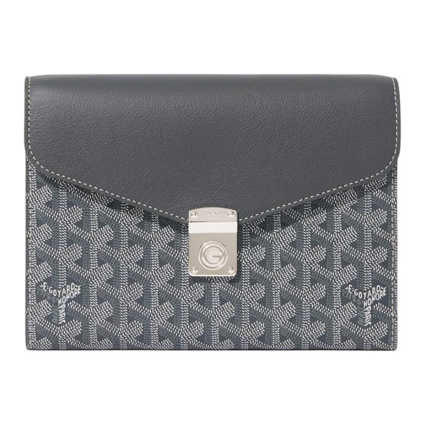 GOYARD Canvas With Calfskin Shoulder Bag Crossbody Bag Unisex Gray