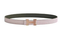 HERMES Leather Belts Women's Light Purple/Gray Green