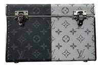 LOUIS VUITTON Leather Paneled Canvas Hard Case Unisex Black & Gray
