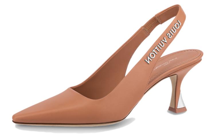 LOUIS VUITTON Sparkle Slim Heel High Heels 6.5cm Women's Brown