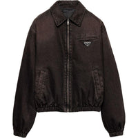 PRADA Zip Up Padded Denim Bomber Jacket