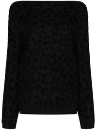 Valentino Garavani Off-Shoulder Leopard Knit Jumper
