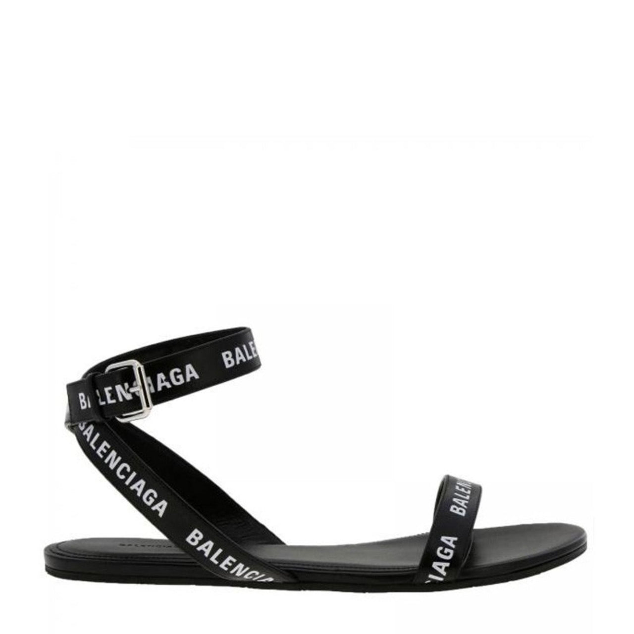 Balenciaga Logo Straps Flat Sandals