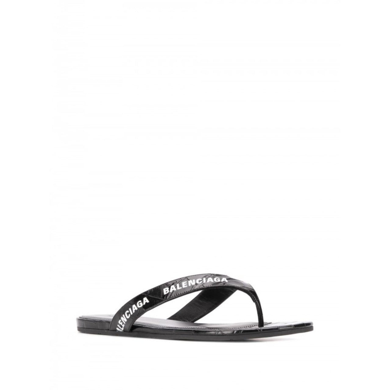 Balenciaga Crocodile Effect All-Over Logo Sandals