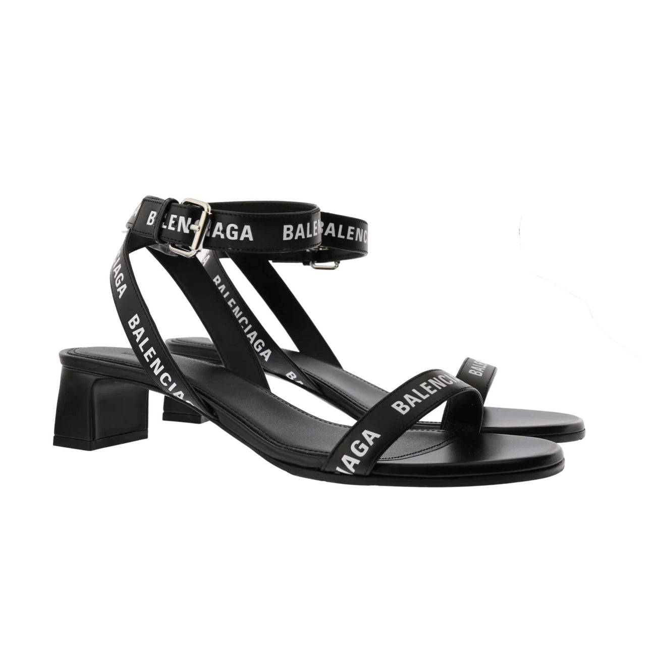 Balenciaga Logo Ankle Strap Sandals