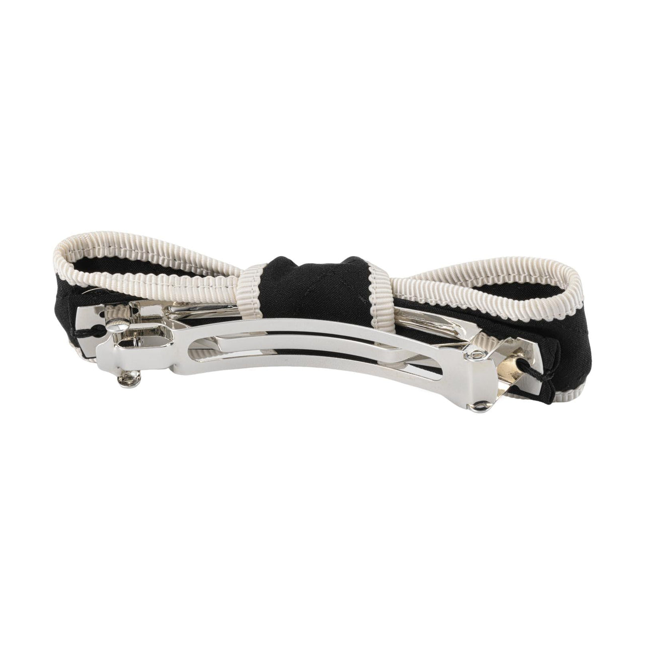 CHANEL Silk Hair Clips Women's Black