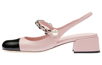 MIU MIU Chunky Heel High Heels Women's Pink
