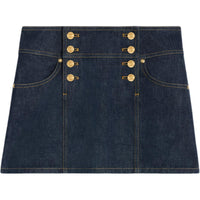 CELINE Trapeze Rinse Washed Denim Mini Skirt Rinsed