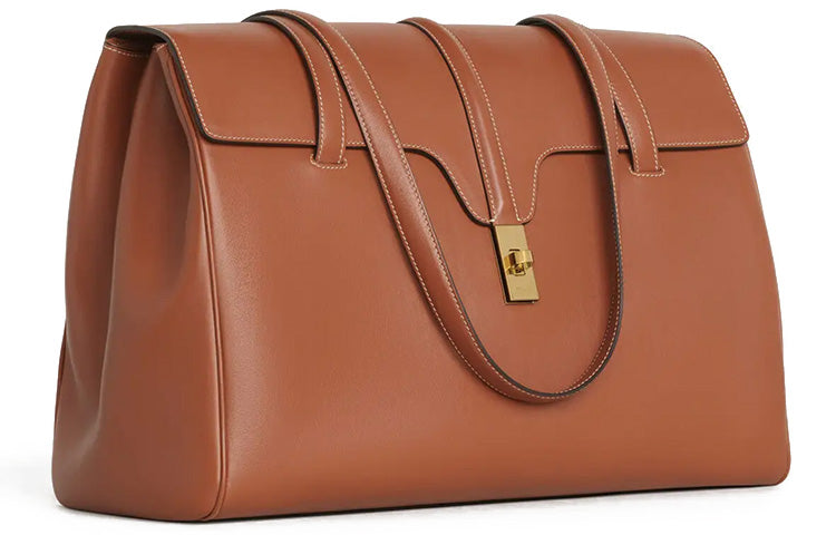 CELINE 16 Soft Calfskin Handbag Shoulder Bag Women's Brown