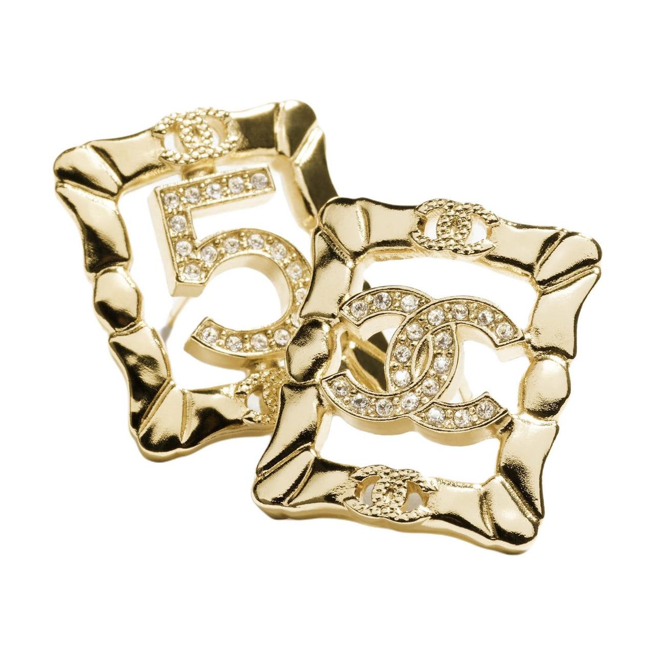 CHANEL Metal Earrings Women's Gold