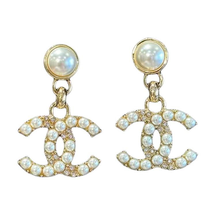 CHANEL Metal Earrings Women's Gold