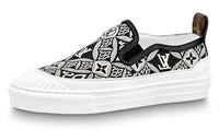LOUIS VUITTON Playtime Slip On Shoes 'Black White Monogram' Women's