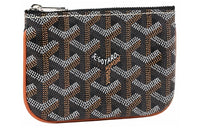 GOYARD Canvas With Calfskin Key Pouch Nano Unisex Black & Brown