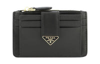 PRADA Calfskin Wallet Women's Black