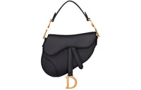 DIOR Saddle Cow Leather Saddle Bags Shoulder Bags Mini Women's Black