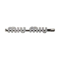 MIU MIU Metal Hair Clips Unisex Pearl Gray