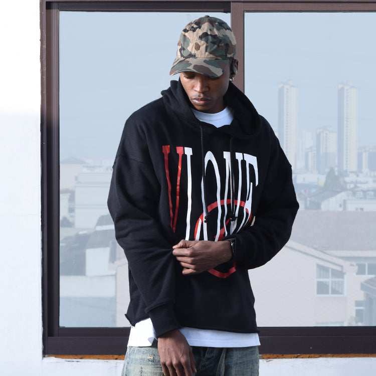 VLONE x Fragment Design Unisex Logo Sweatshirt Black/Red VLHD17FW006