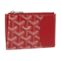 GOYARD Canvas With Calfskin Card Holder Women's Red