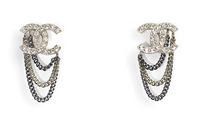 CHANEL Earrings Women's Silver/Ruthenium