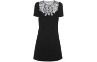 PRADA Lace panelled Cady Mini Dress