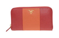 PRADA Calfskin Wallet Women's Red