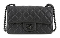 CHANEL Classic Flap CF Sheepskin Mouth Cover Bag Crossbody Bag Mini Women's Black