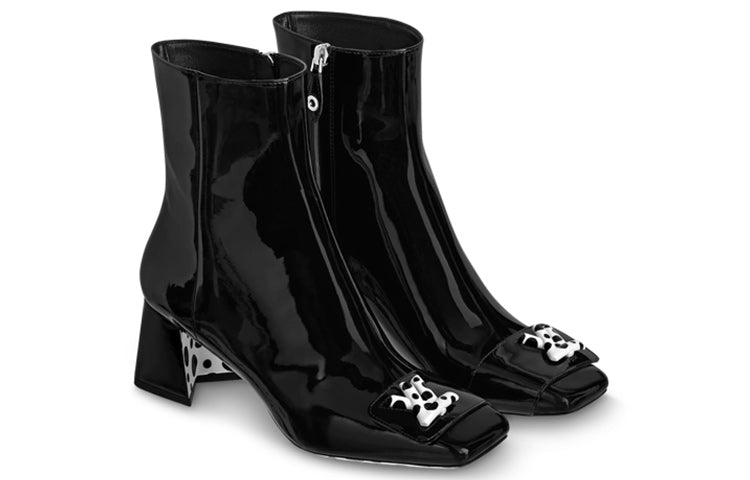 LOUIS VUITTON X Yayoi Kusama 55mm Heeled Boots 'Black' Women's