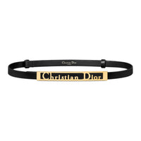 DIOR Calfskin Leather Belts Women's Black Width 1.2CM