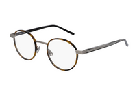 SAINT LAURENT Acetate Metal Irregular Shape Eyeglass Frames Unisex Silver