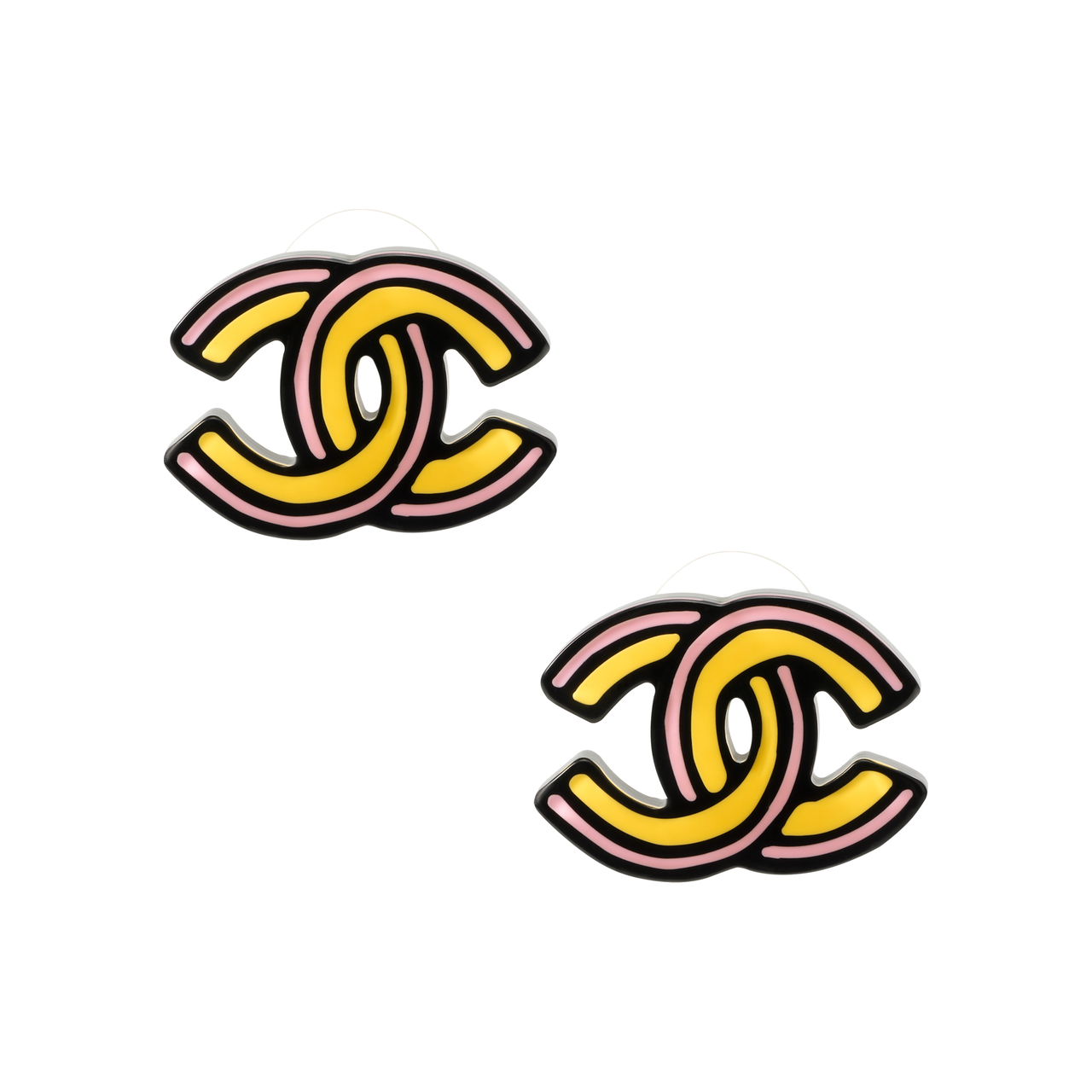 CHANEL Resin Earrings Women's Pink