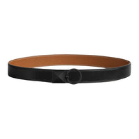 HERMES Calfskin Leather Belts Men's Black/Gold Width 3.2cm