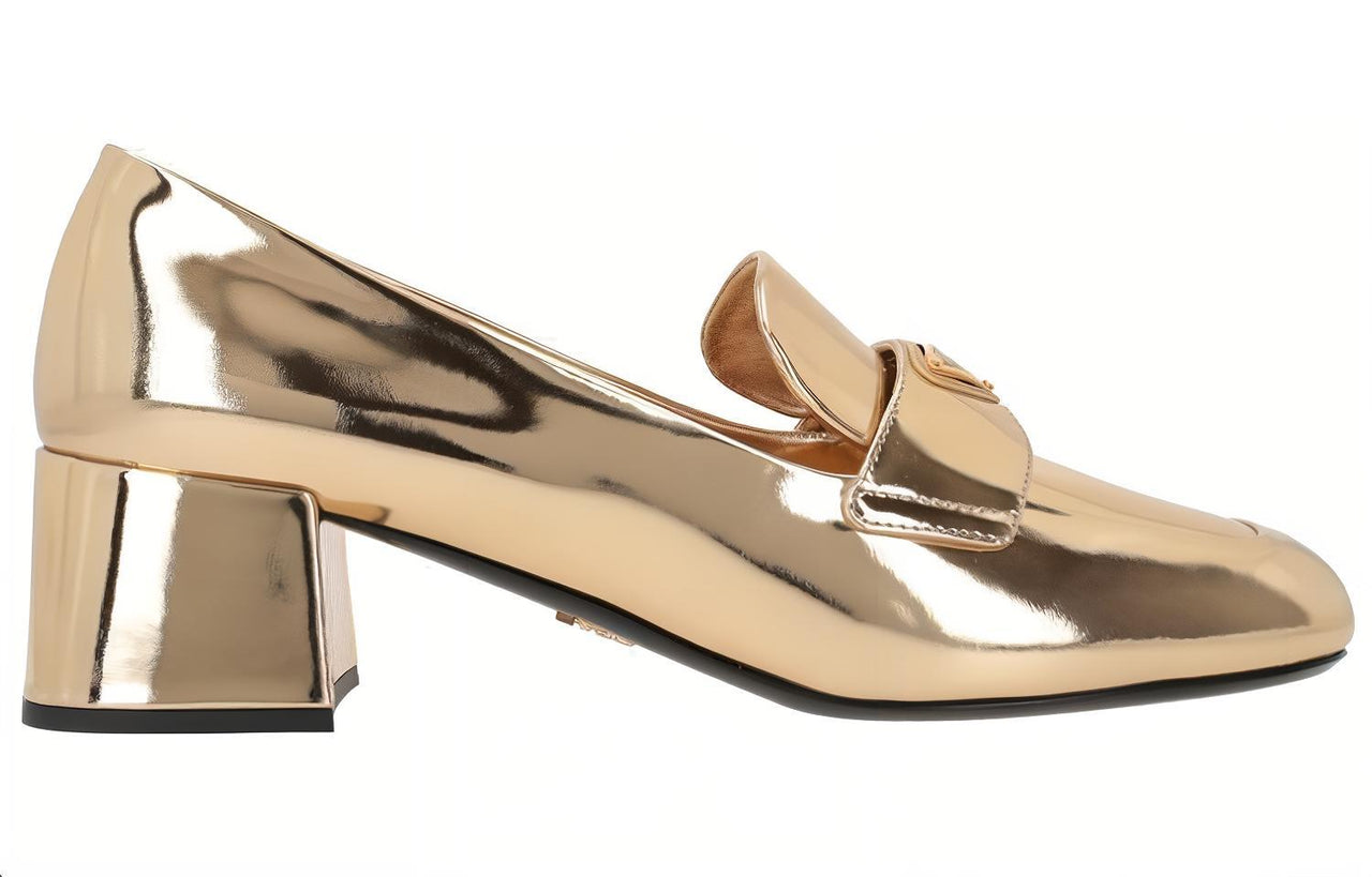 PRADA Patent Leather Loafers 'Gold' Women's