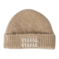 MIU MIU Fabric Mohair Beanies Unisex Yellow