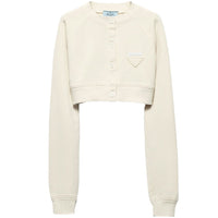 PRADA SS24 Cropped Coat Women's Vanilla White
