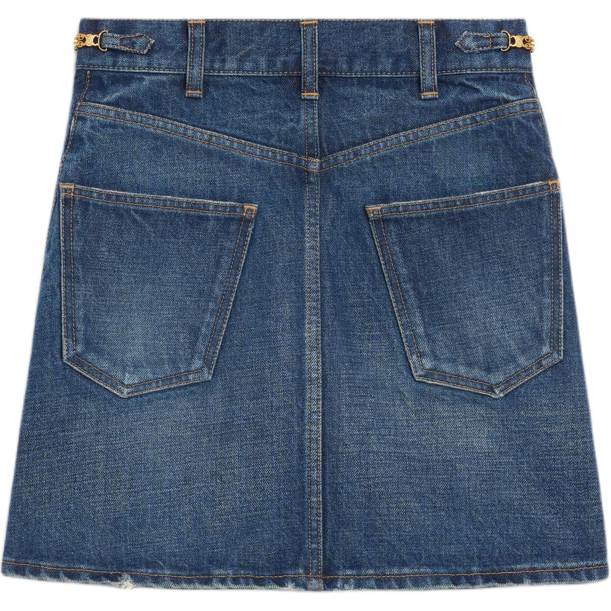 CELINE SS22 Denim Short Skirts Women's Blue