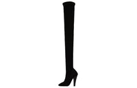 SAINT LAURENT 68 PYTHON Knee High Boots 11cm Women's Black