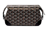 GOYARD Canvas With Heifer Skin Travel Bag Toiletry Bag Regular Unisex Black