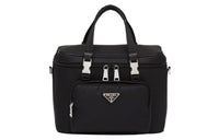 PRADA Recycled Nylon Blend Fabric Picnic Bag Handbag Men's Black