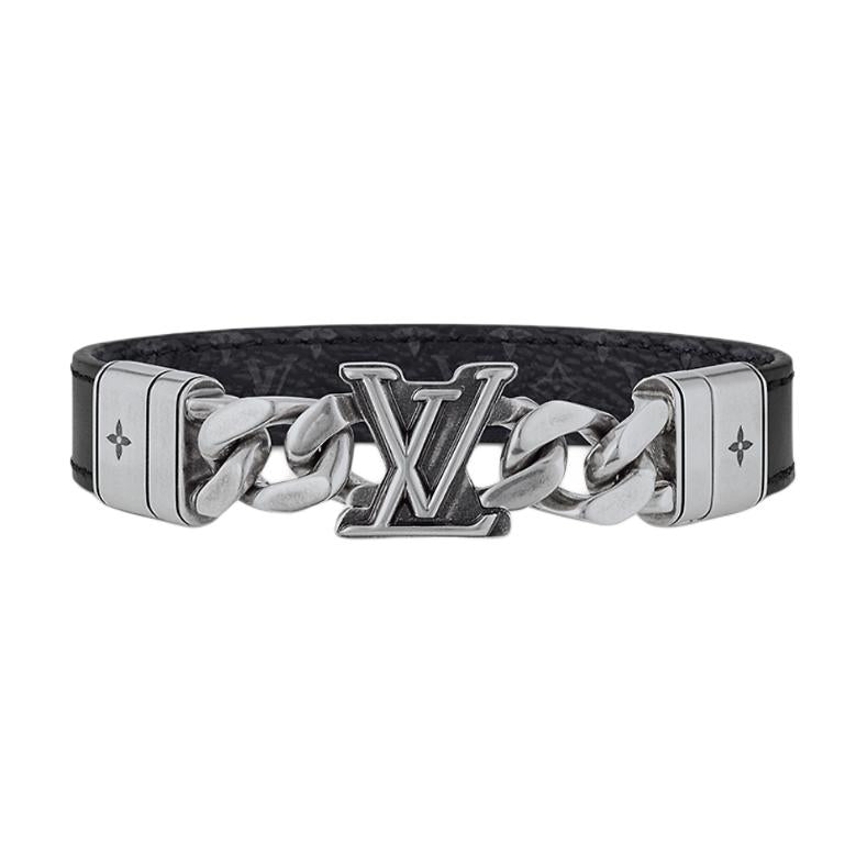 LOUIS VUITTON Leather Bangles Men's Silver