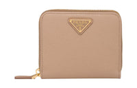 PRADA Saffiano Leather Wallet Small Size Women's Brown